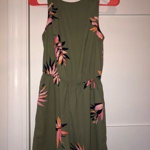 Olive green palm romper